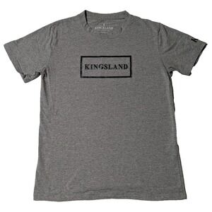 KINGSLAND ESQUESTRIAN Men Small Gray Stretch Blend Logo T-Shirt